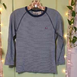 Women's Polo Jeans Co. Ralph Lauren Blue White Striped 3/4 Sleeve Shirt M